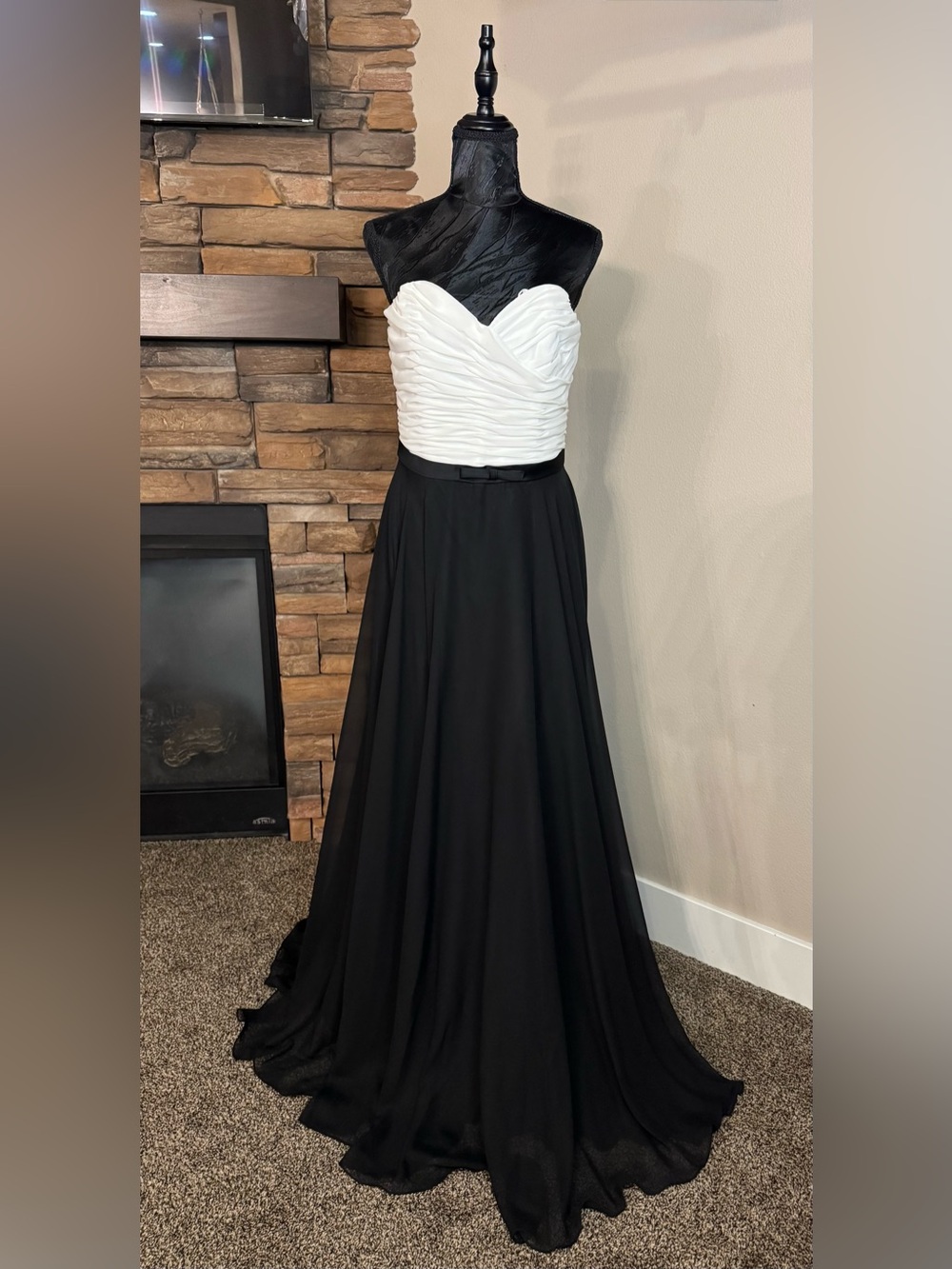 Pure Collection Strapless Black and White bridal gown